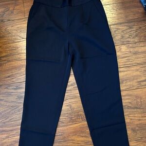 Quince Navy Women's Stretch crepe pleated ankle Pants